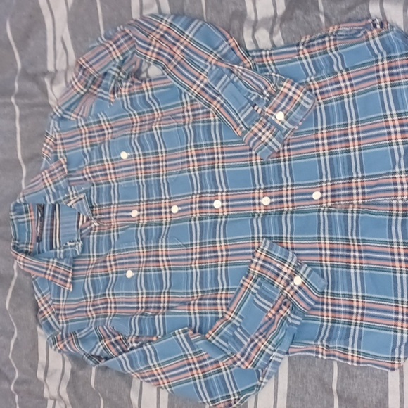 Polo Ralph Lauren Men's Small Blue Plaid Flannel Long Sleeve Button Down Shirt - Picture 1 of 5